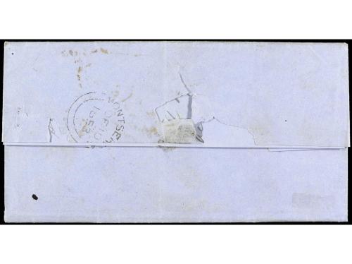 ✉ COLONIAS INGLESAS. 1853. MONTSERRAT a INGLATERRA. Carta co