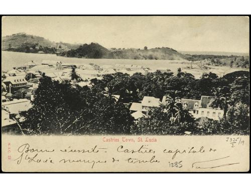 ✉ COLONIAS INGLESAS. 1904. CASTRIES (St. Lucia) a PARÍS. Tar