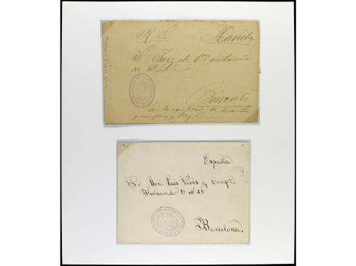 ✉ FILIPINAS. 1865-86. CORREO OFICIAL. Conjunto de ocho carta