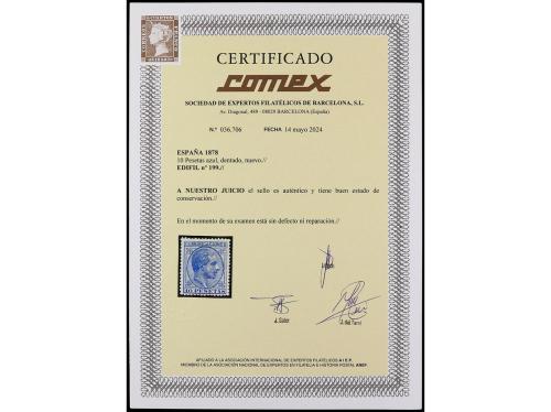 * ESPAÑA. Ed. 199. 10 pesetas azul. Muy buen ejemplar. Cert.