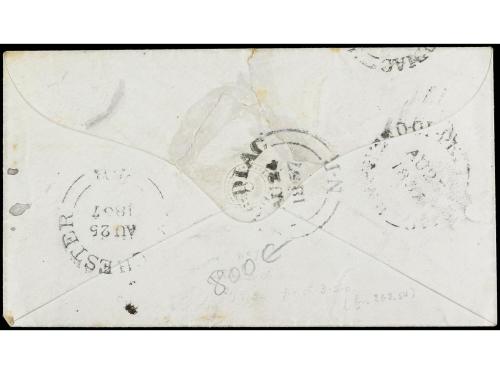 ✉ CANADA. 1857. Sobre circulado en el interior con sello de 