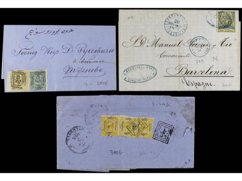 ✉ TURQUIA. 1850-1875. Conjunto de seis cartas, prefilatélica