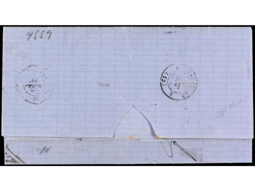 ✉ URUGUAY. 1871. MONTEVIDEO a MARSEILLE. Circulada con sello