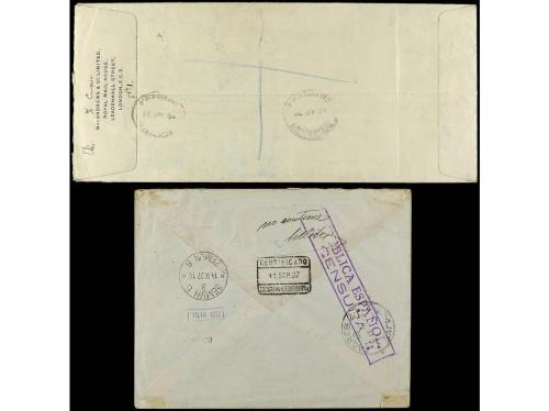 ✉ ESPAÑA GUERRA CIVIL. 1937. Dos cartas certificadas a INGLA