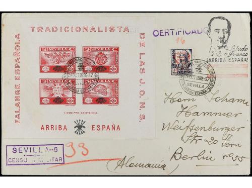 ✉ ESPAÑA GUERRA CIVIL. 1937. Dos cartas circuladas de SEVILL