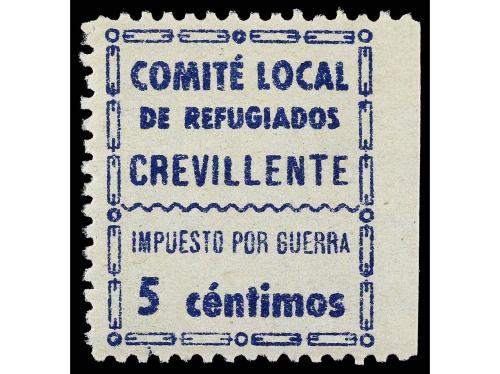 ESPAÑA GUERRA CIVIL. CREVILLENTE. 5 cts. azul. (Allepuz * 2)