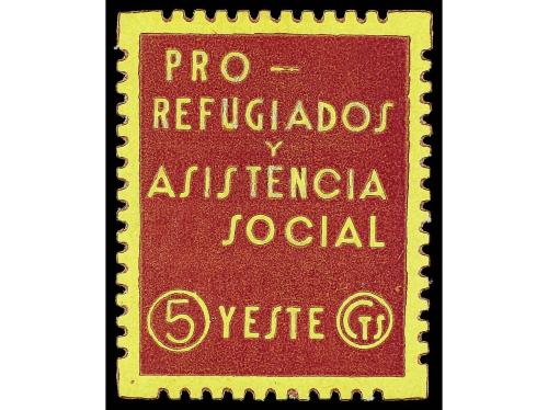 ESPAÑA GUERRA CIVIL. YESTE. 5 cts. violeta sobre amarillo. (