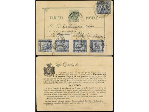 ✉ ESPAÑA: VIÑETAS. 1898. Entero Postal de 15 cts. verde circ