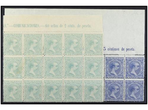 ** ESPAÑA. Ed. 213/5, 221, 224 y 226. 2 cts. (2), 5 cts., 25