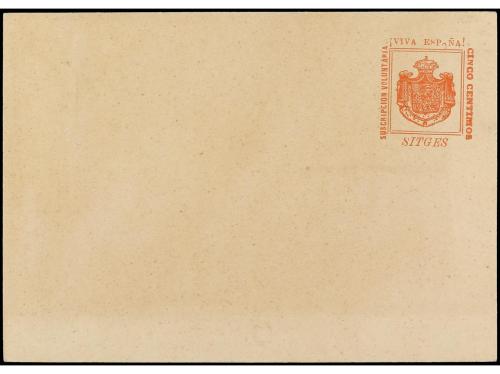 ✉ ESPAÑA: VIÑETAS. (1898 ca.). Entero Postal de 5 c. rojo, S