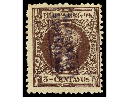 * COLONIAS ESPAÑOLAS: MARIANAS. Ed. 2. 3 cts. castaño. RARO.