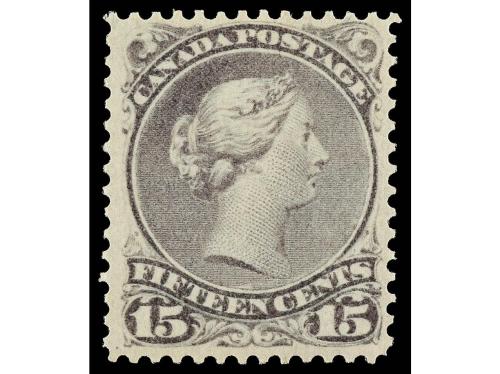 ** CANADA. Yv. 25, Sc. 29. 1868. 15 c. violeta gris. LUJO. C