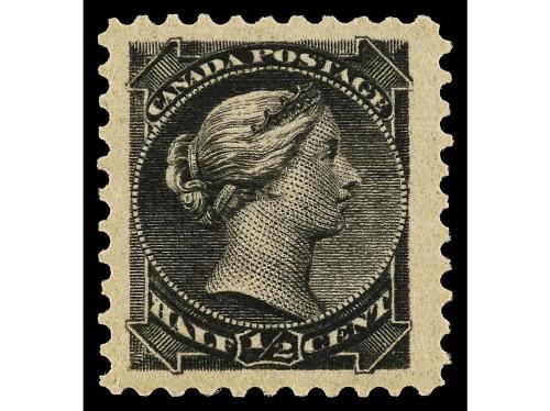 ** CANADA. Yv. 27, Sc. 34. 1882. 1/2 c. negro. LUJO. 