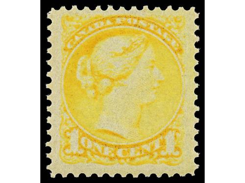 ** CANADA. Yv. 28, Sc. 35. 1870. 1 c. amarillo. LUJO. 