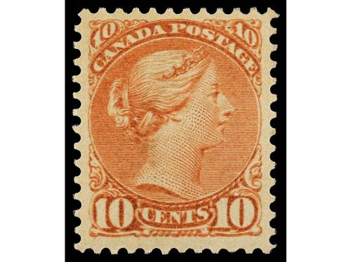 ** CANADA. Sc. 34, Sc. 45. 1897. 10 c. castaño rojo. PIEZA D