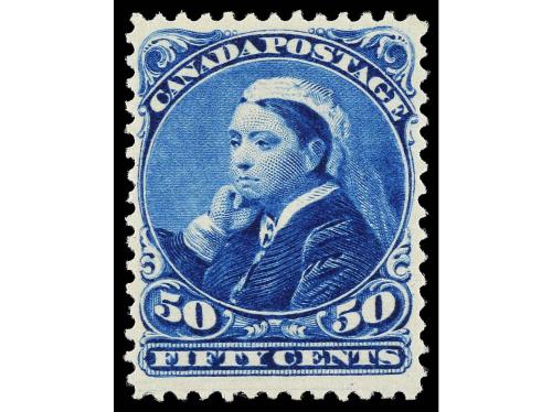 ** CANADA. Yv. 37, Sc. 47. 1893. 50 céntimos azul. PIEZA DE 