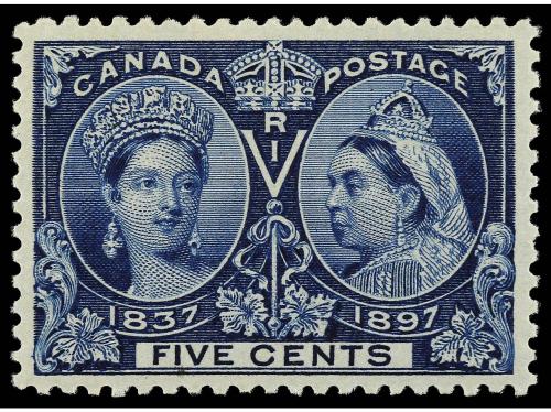 ** CANADA. Yv. 42, Sc. 54. 1897. 5 c. azul. LUJO. 