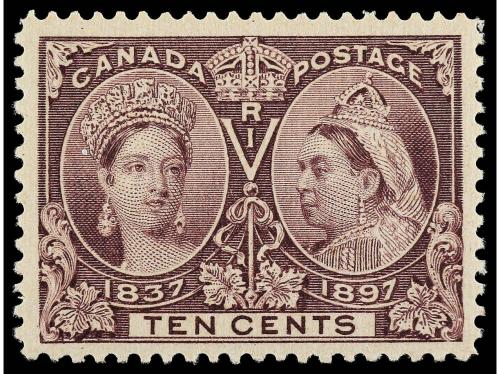 ** CANADA. Yv. 45, Sc. 57. 1897. 10 c. castaño violeta. LUJO