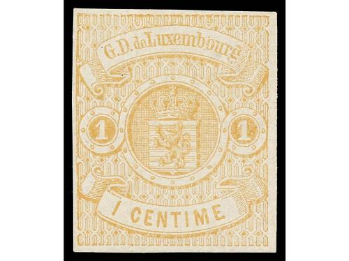 ** LUXEMBURGO. Yv. 3, 4. 1 cto. castaño claro y 2 cts. negro