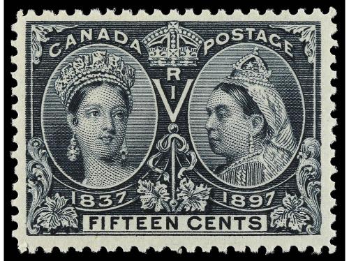 ** CANADA. Yv. 46, Sc. 58. 1897. 15 c. gris azulado. LUJO. 