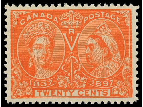 ** CANADA. Yv. 47, Sc. 59. 1897. 20 c. bermellón. LUJO. 