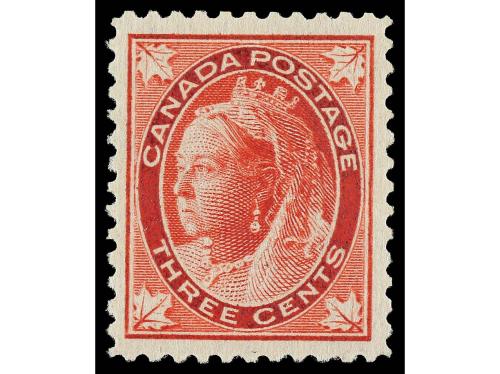 ** CANADA. Yv. 57, Sc. 69. 1898. 3 c. carmín. LUJO. 