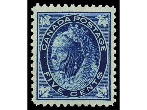 ** CANADA. Yv. 58, Sc. 70. 1897. 5 c. azul oscuro. LUJO. 