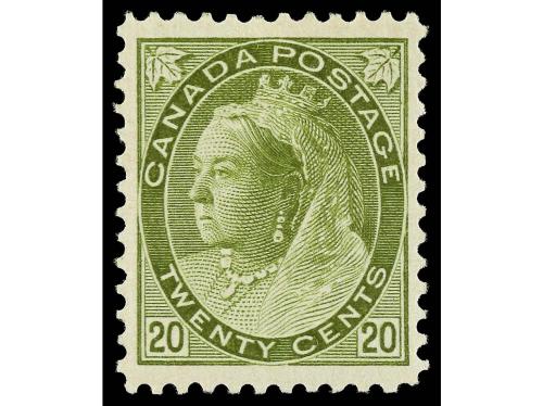 * CANADA. Yv. 7 1/2, Sc. 83/4. 1898-1900. 10 c. violeta y 20