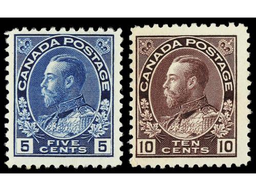 ** CANADA. Yv. 93/9 y 108/18 y Sc. 104/22. 1911-1925. GEORGE