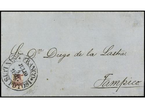 ✉ MEXICO. Sc. 5d. 1861. SAN LUIS DE POTOSÍ a TAMPICO. Circul