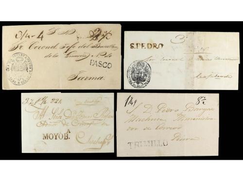 ✉ LOTES y COLECCIONES. 1800-1850. PERÚ. Conjunto de 45 carta