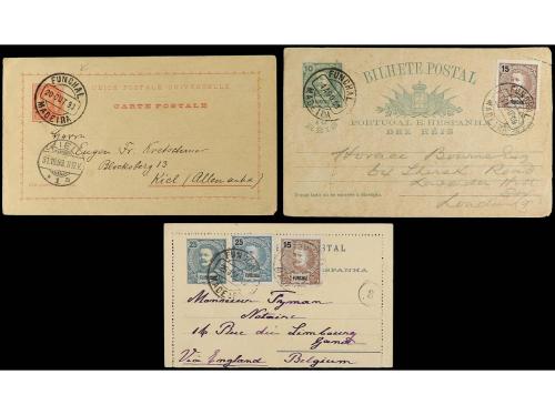 ✉ PORTUGAL: MADEIRA. 1890-1900. Conjunto de 3 enteros postal