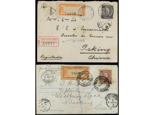 ✉ PORTUGAL: MADEIRA. 1890-1900. Conjunto de 3 enteros postal