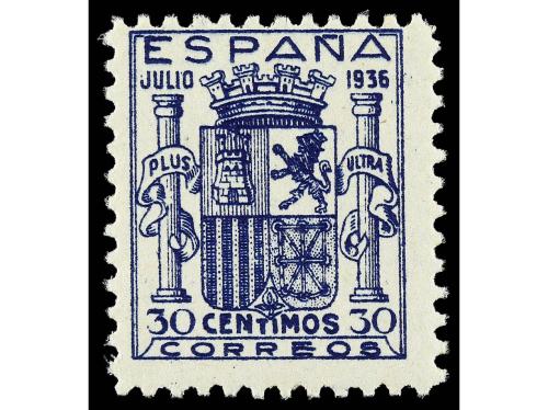 ** ESPAÑA. Ed. 801. 30 cts. azul BUEN EJEMPLAR. Firmado y ce