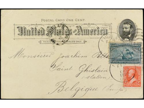 ✉ ESTADOS UNIDOS. Sc. 232. 1895 y 1910. Un Post Card y 1 sob