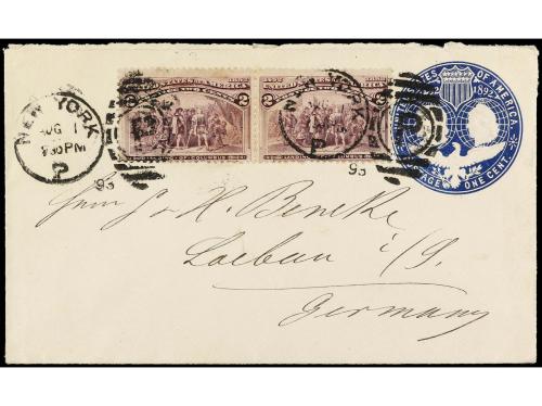 ✉ ESTADOS UNIDOS. Sc. 231. 1892. Dos Post Card de 1 c. (ofic