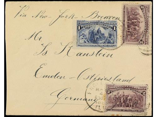 ✉ ESTADOS UNIDOS. Sc. 230/31. 1893. Un sobre y un Post Card 