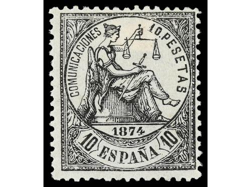 * ESPAÑA. Ed. 152. 10 pesetas negro. Buen ejemplar. RARO. Ce