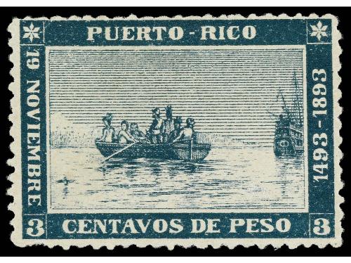 (*) PUERTO RICO. Ed. 101. 1893. 3 centavos verde. Centrado h