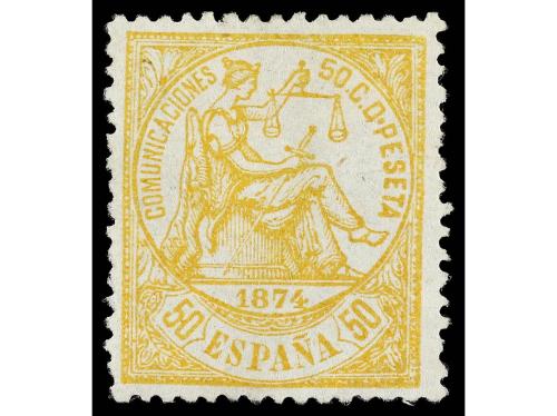 * ESPAÑA. Ed. 149. 50 cts. amarillo. MAGNÍFICO EJEMPLAR. Cer