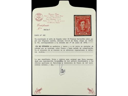 (*) ESPAÑA. Ed. 182. 10 pts. naranja. Bonito ejemplar. Cert.