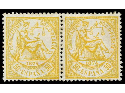 (*) ESPAÑA. Ed. 149 (2). 50 cts. naranja. Pareja horizontal.