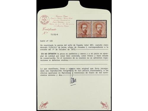 * ESPAÑA. Ed. 125 (2). 40 cts. castaño. Pareja. Muy bonita. 