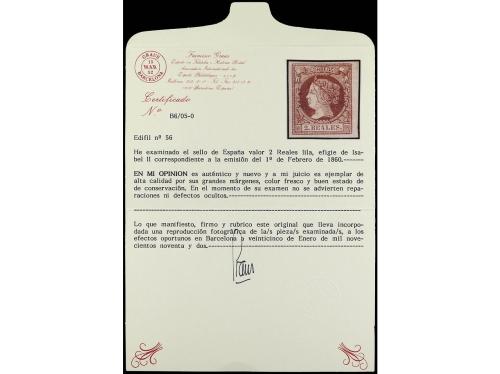 * ESPAÑA. Ed. 56. 2 reales. PIEZA DE LUJO. Cert. GRAUS. Cat.