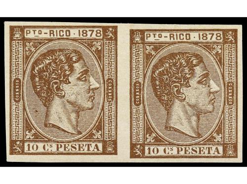 **/* PUERTO RICO. Ed. 19s. 10 cts. castaño. Pareja SIN DENTA