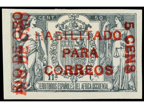 * COLONIAS ESPAÑOLAS: RIO DE ORO. Ed. 40Chhp. 5 cents. s. 50