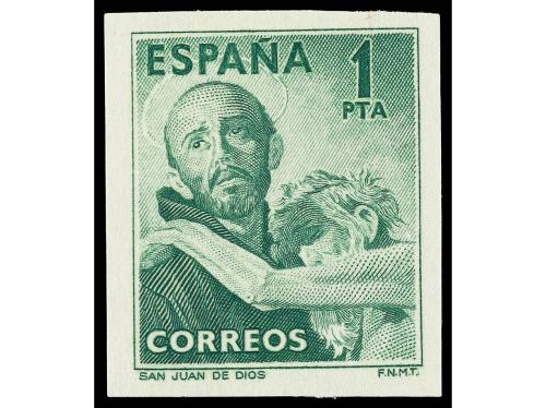 ** ESPAÑA. Ed. 1070. S. JUAN DE DIOS. 1 pta. verde CAMBIO DE