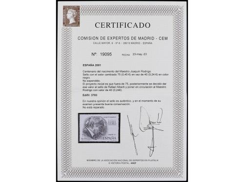 ** ESPAÑA. Ed. NE 63. 2001. MAESTRO JOAQUÍN RODRIGO. 75 pts.