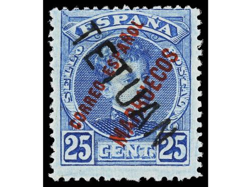 ** MARRUECOS. Ed. 28. 25 cts. azul. Muy buen ejemplar. RARO 