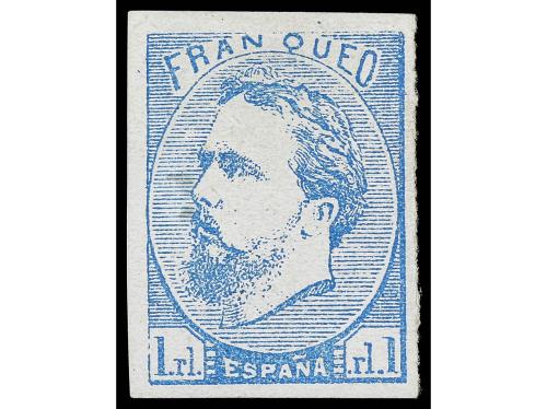 * ESPAÑA. Ed. 156. 1 real azul. PIEZA DE LUJO. Firma Roig. C